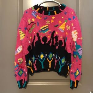 Party Pink Hand Knit Cotton Berek Sweater